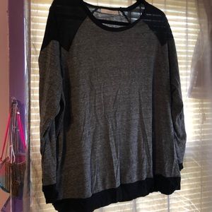 Grey and Black Blouse